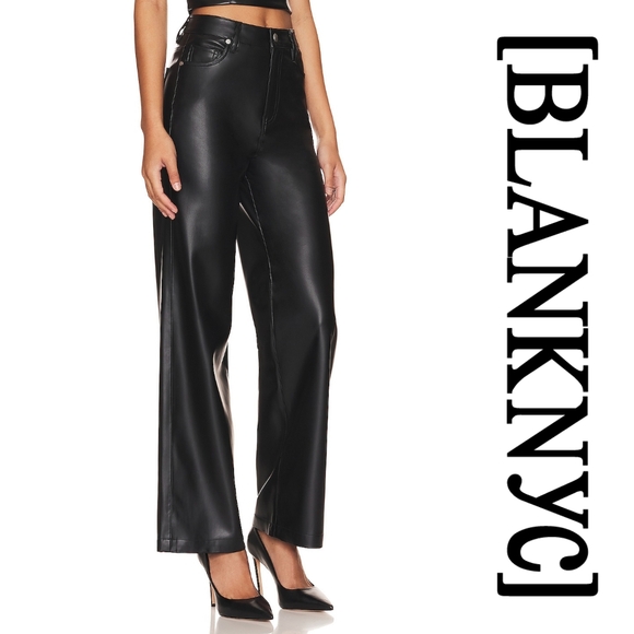 BLANK NYC- Faux Leather Franklin Rib Cage Straight in After Hours - Size 25 - Picture 6 of 6